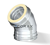 Сэндвич-отвод 45° 130(430/0,5)x200(430/0,5) нержавеющая сталь Corax