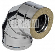 Сэндвич-отвод 90° 115(430/0,5)x200(430/0,5) нержавеющая сталь Ferrum