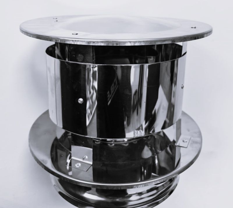 Оголовок дымохода с ветрозащитой 130(430/0,5)x200(430/0,5) нержавеющая сталь Corax