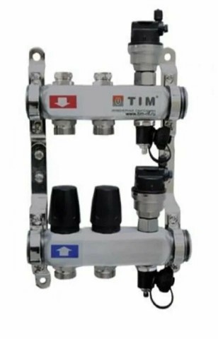 Коллекторная группа без расходомеров 2 выхода (нерж. сталь) TIM