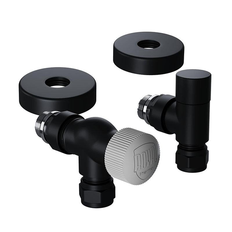 Набор термостатический осевой Royal Thermo Design Pro 15мм М30х1,5 (черный)