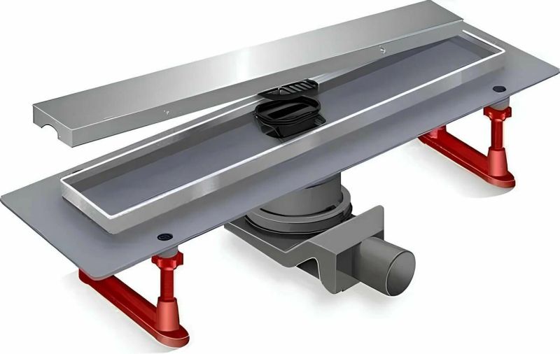 Трап с двухсторонней решеткой горизонтальный сток Zeissler Evolux Plus 700х70