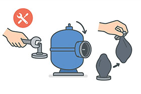 Снятие фланца и извлечение старой мембраны