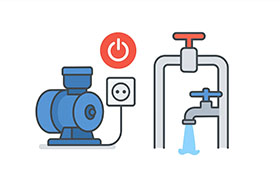 Отключите насос и перекройте воду