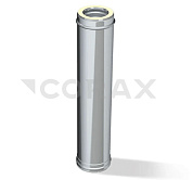 Сэндвич-труба 150(430/0,5)х250(430/0,5) L=1м нержавеющая сталь Corax