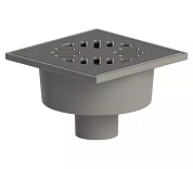 Трап вертикальный с выпуском 50мм нерж.решётка 150х150 (механический затвор) Татполимер