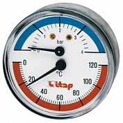 Термоманометр аксиальный DN 63, 0-120 °C, 0...4 бар, G-1/2” Itap 485