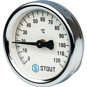 Термометр биметаллический накладной с пружиной Dn63 0...120°С Stout