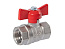 Кран шаровой   3/4” г/г, бабочка 11Б27п1 (никель) Галлоп