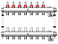 Коллекторная группа в сборе с расходомерами  7 выходов (нерж. сталь) Wester W902.7