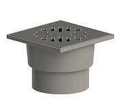 Трап вертикальный с выпуском 110мм нерж.решётка 150х150 (сухой затвор) Татполимер