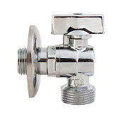 Кран угловой для подключения приборов 1/2”х1/2” (хром) Tim