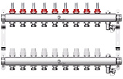 Коллекторная группа в сборе с расходомерами  9 выходов (нерж. сталь) Wester W902.9