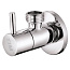 Кран угловой для подключения приборов 1/2”х3/4” с отражателем круглый (хром) Tim