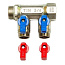 Коллектор с шаровыми кранами  3/4”х1/2”, 2 выхода TIM