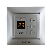 Терморегулятор Eastec E-34 серебро (3,5кВт) электронный встраиваемый