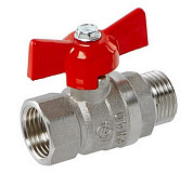 Кран шаровой   3/4” г/ш, бабочка 11Б27п1 (никель) БАЗ