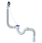 Сифон для ванны с выпуском 1 1/2”х40, переливом, гибкой трубой 40х40/50 Unicorn S32
