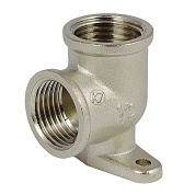 Уголок   1/2” г/г с креплением (никель) TIM