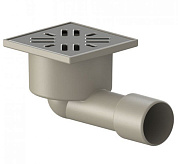 Трап горизонтальный с выпуском 50мм нерж.решётка 100х100 Татполимер