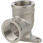 Уголок   1/2” г/г с креплением (никель) Stout