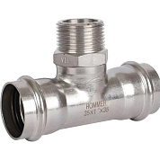 Тройник-переходник прессовый из нержавеющей стали 28х1/2” НР Rommer