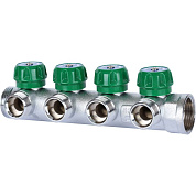Коллектор регулирующий 1”, 4 отвода 3/4"ЕК Stout