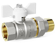 Кран шаровой с американкой 1” бабочка (white) LD Pride 47.25.В-ГШ.Б