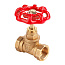 Вентиль латунный 15Б1п Ду 15 (красная ручка)