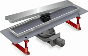 Трап с двухсторонней решеткой горизонтальный сток Zeissler Evolux Plus 400х70